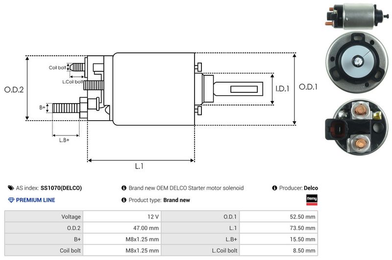 AS-PL SS1070(DELCO) Solenoid Switch, starter