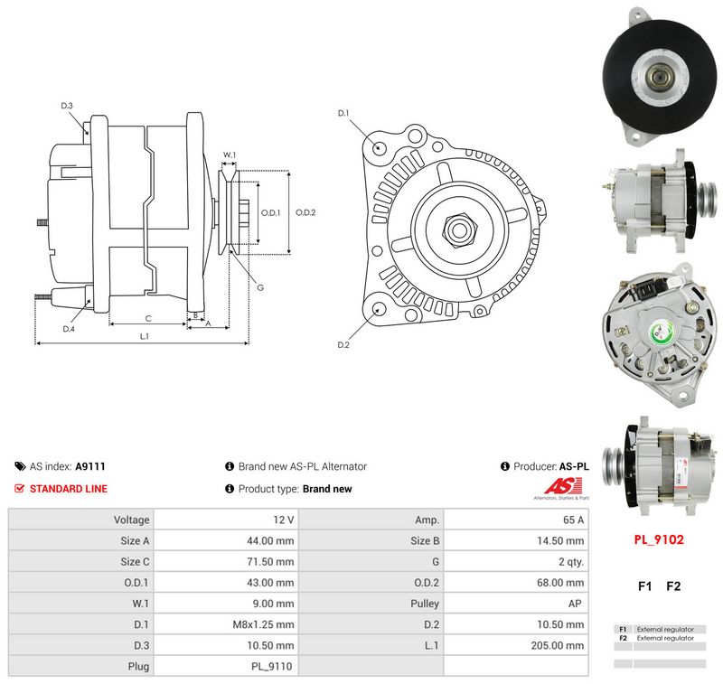 AS-PL A9111 Alternator