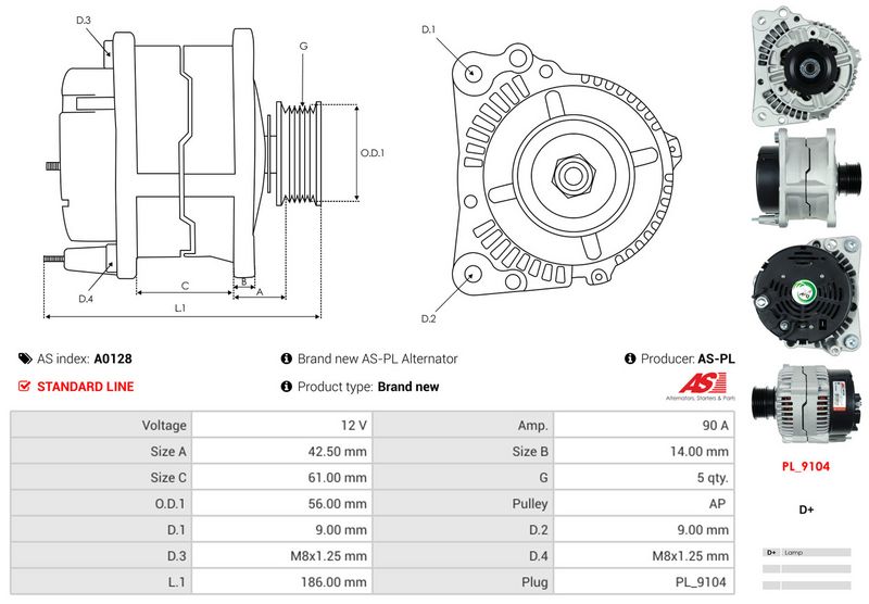 AS-PL A0128 Alternator