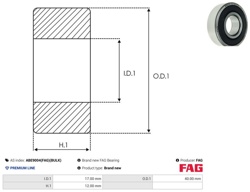 AS-PL ABE9004(FAG)(BULK) Bearing