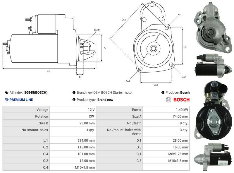 AS-PL S0545(BOSCH) Starter