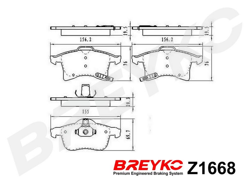 DAVID VASCO Z1668 Brake Pad Set, disc brake