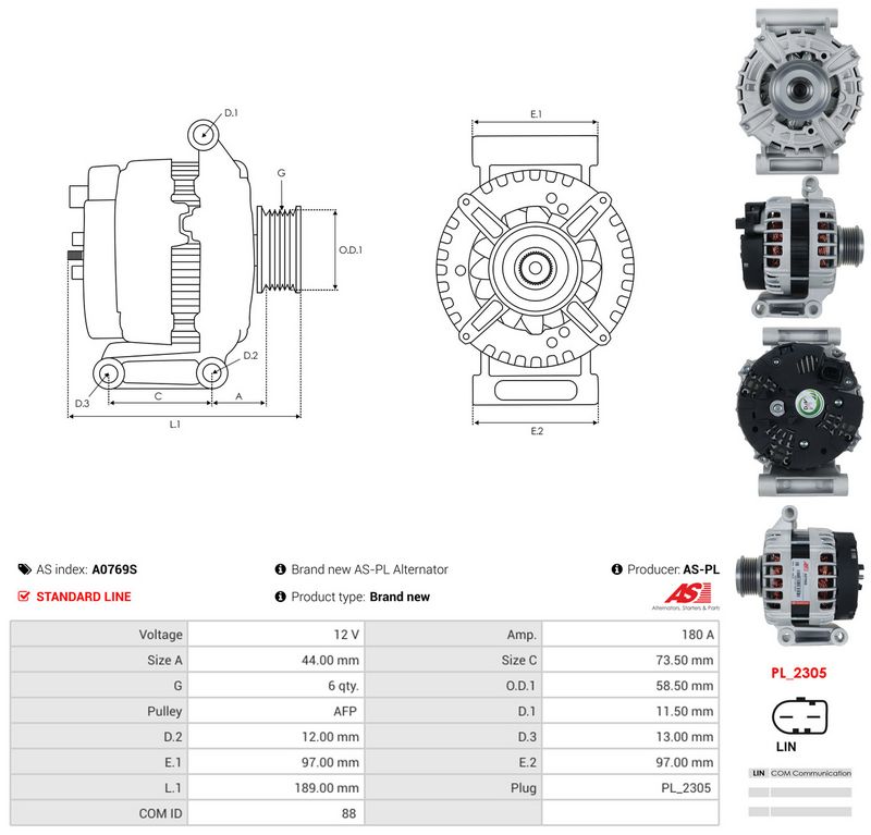 Generaator, AS-PL A0769S