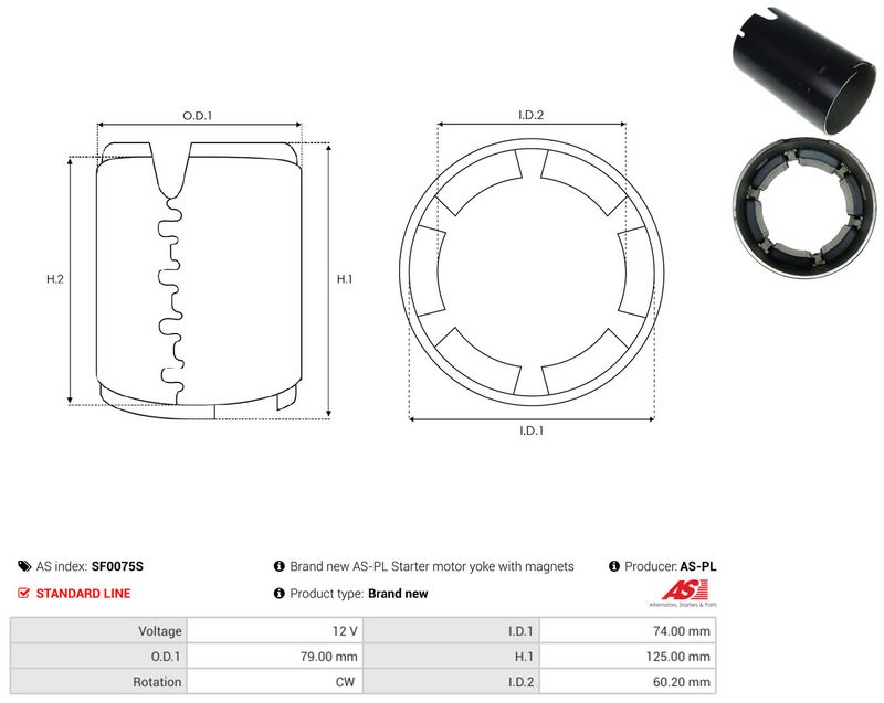 AS-PL SF0075S Field Winding, starter