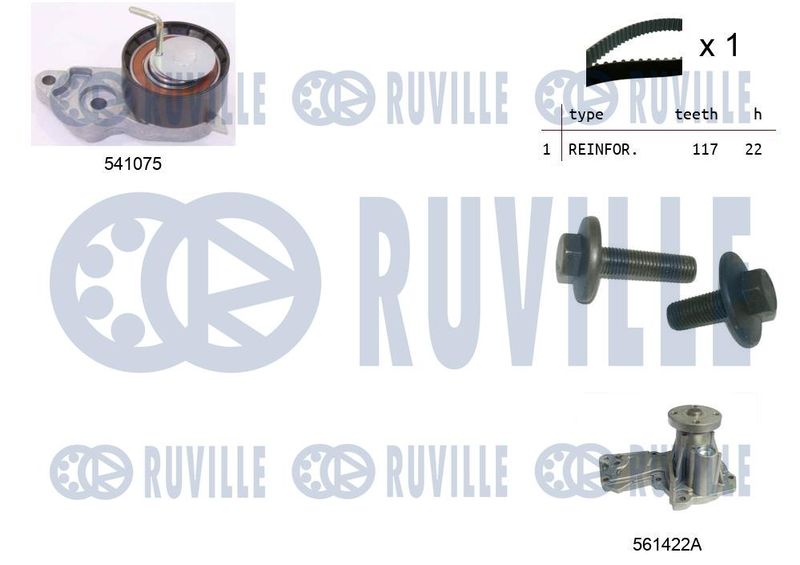 RUVILLE Vízpumpa + fogasszíj készlet 5500642