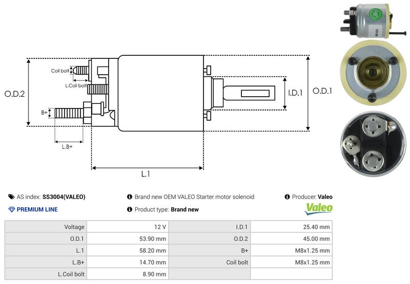 AS-PL SS3004(VALEO) Solenoid Switch, starter