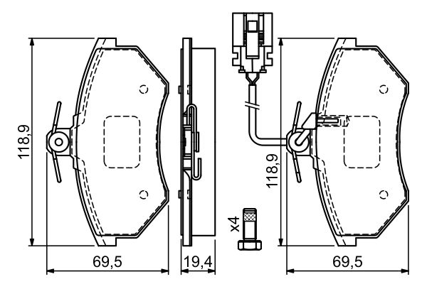 BOSCH 0 986 460 948 Brake Pad Set, disc brake