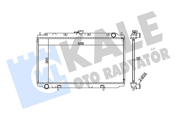 KALE NISSAN Радиатор охлаждения Primera 1.6/2.0 96-