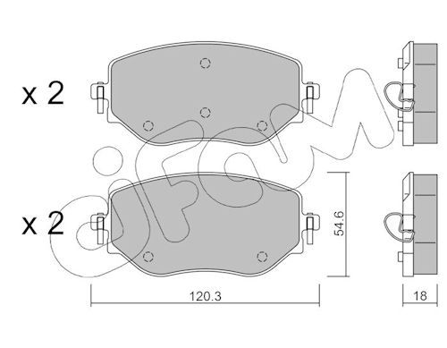 Комплект гальмівних накладок, дискове гальмо