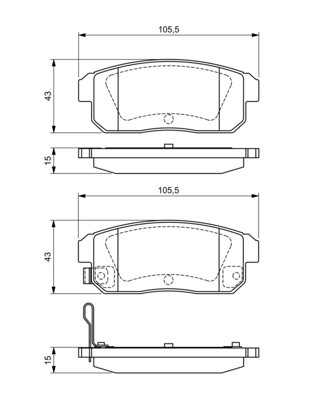 Piduriklotsi komplekt, ketaspidur, BOSCH 0 986 494 223