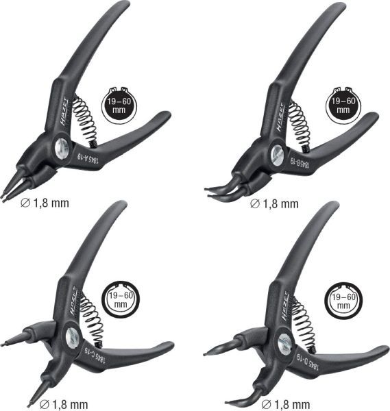 HAZET 1845/4 Pliers Set, circlip