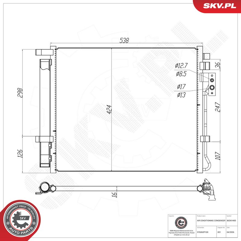 Kondensaator, kliimaseade, ESEN SKV 86SKV400