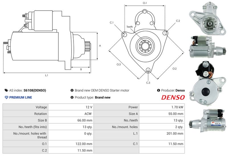 AS-PL S6108(DENSO) Starter