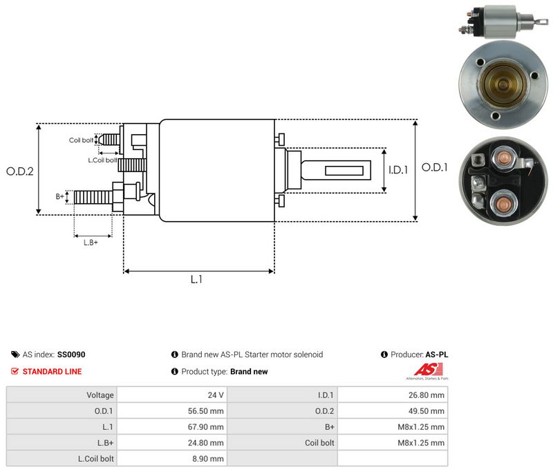 AS-PL SS0090 Solenoid Switch, starter