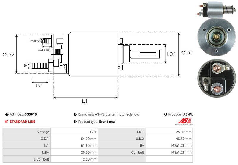 Magnetlülitus, starter, AS-PL SS3018