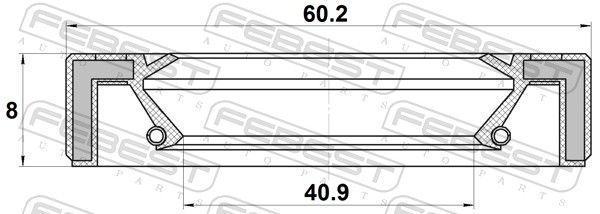 Võlli rõngastihend, veovõll, FEBEST 95GAY-42600808X