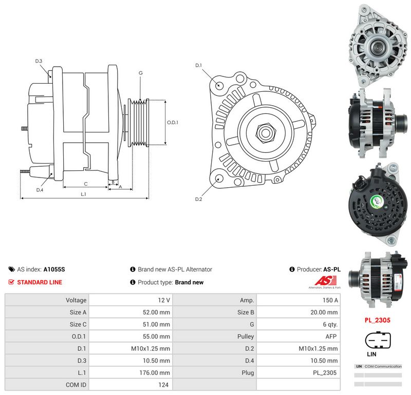 Generaator, AS-PL A1055S