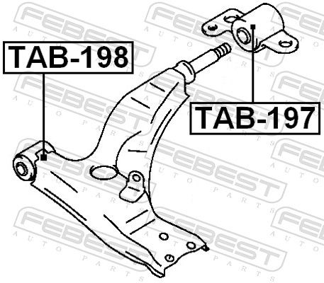 Опора, важіль підвіски, Febest TAB-198