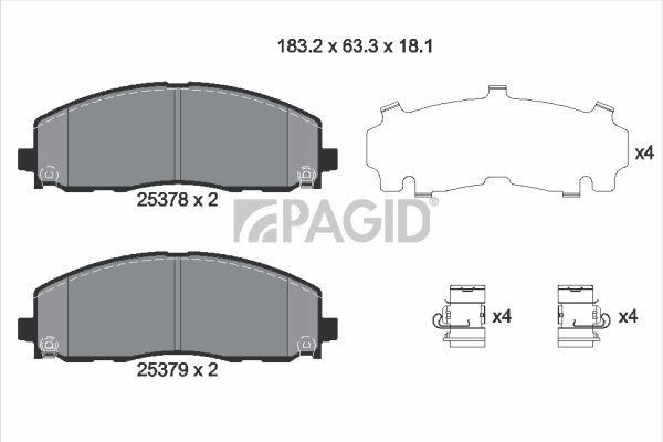 Sada brzdových destiček, kotoučová brzda T3144N