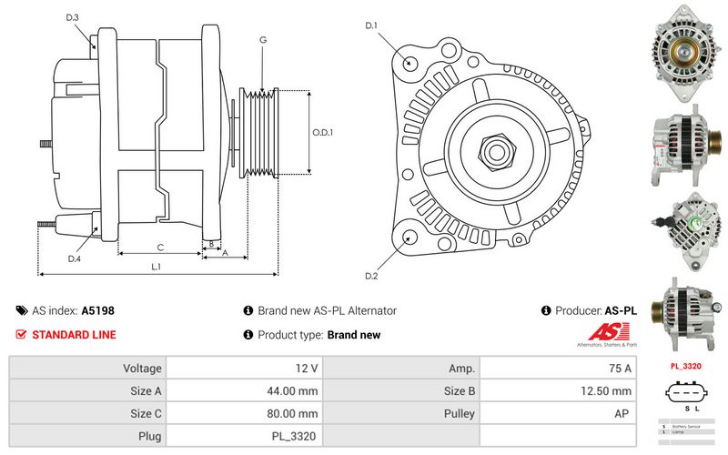 AS-PL A5198 Alternator