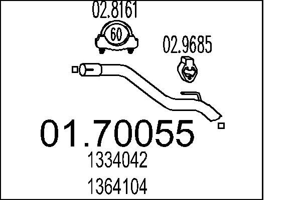 MTS kipufogócső 01.70055