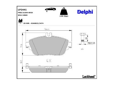 DELPHI LP2441 Brake Pad Set, disc brake