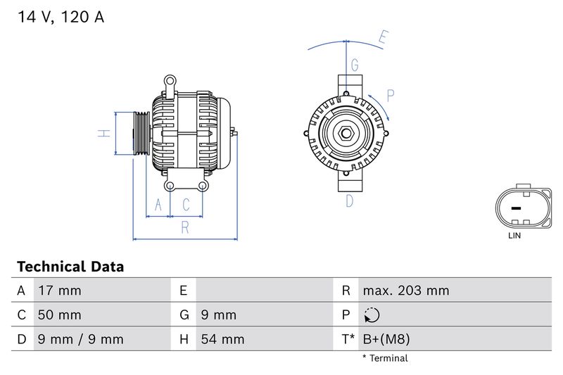 Bosch Alternator 0 986 084 710