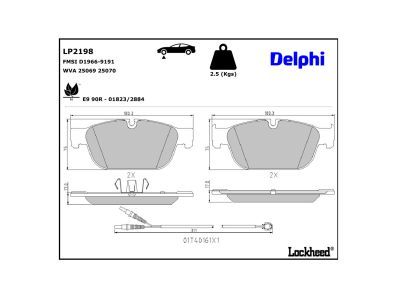 DELPHI LP2198 Brake Pad Set, disc brake