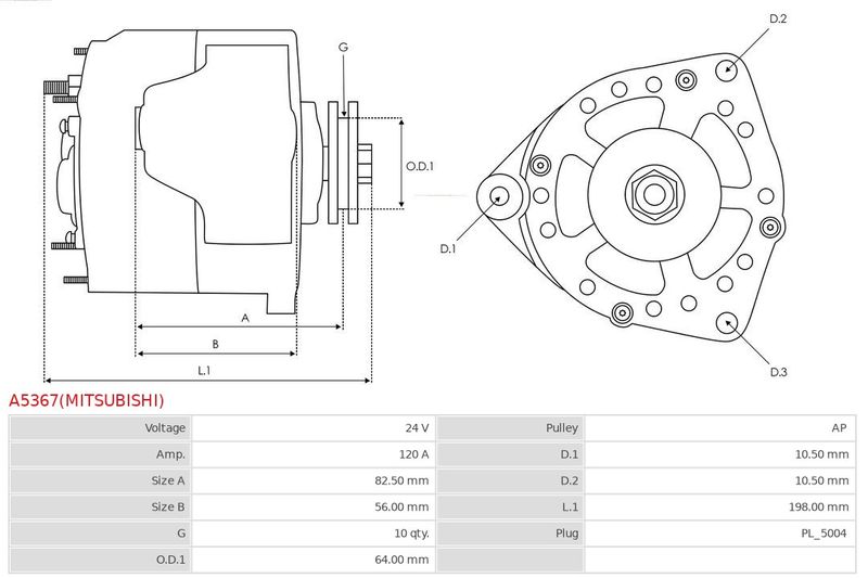 AS-PL A5367(MITSUBISHI) Alternator