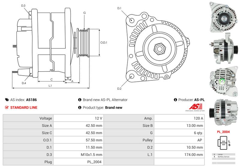 AS-PL A5186 Alternator