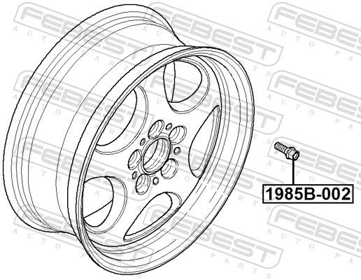 Колісний болт, Febest 1985B-002