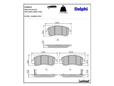 DELPHI LP3571 - Brake Pad Set, disc brake