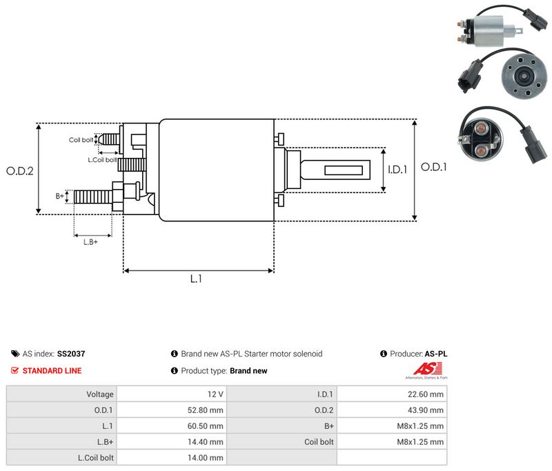 AS-PL SS2037 Solenoid Switch, starter