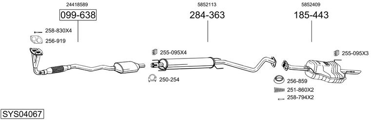 BOSAL kipufogórendszer SYS04067