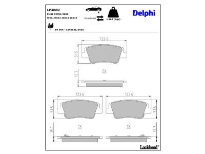 DELPHI LP3880 - Brake Pad Set, disc brake