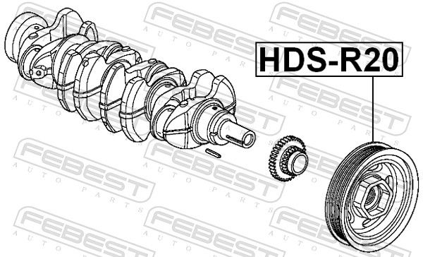 Шків, колінчатий вал, Febest HDS-R20