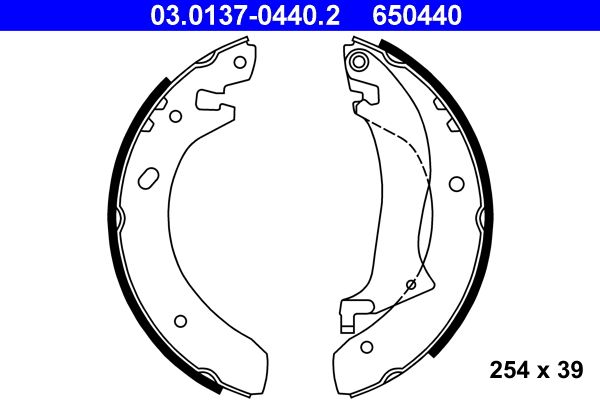 Комплект гальмівних колодок, Ate 03.0137-0440.2