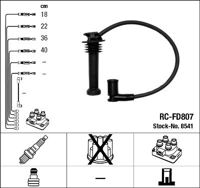 NGK Ignition Cable Kit 8541 RC-FD807
