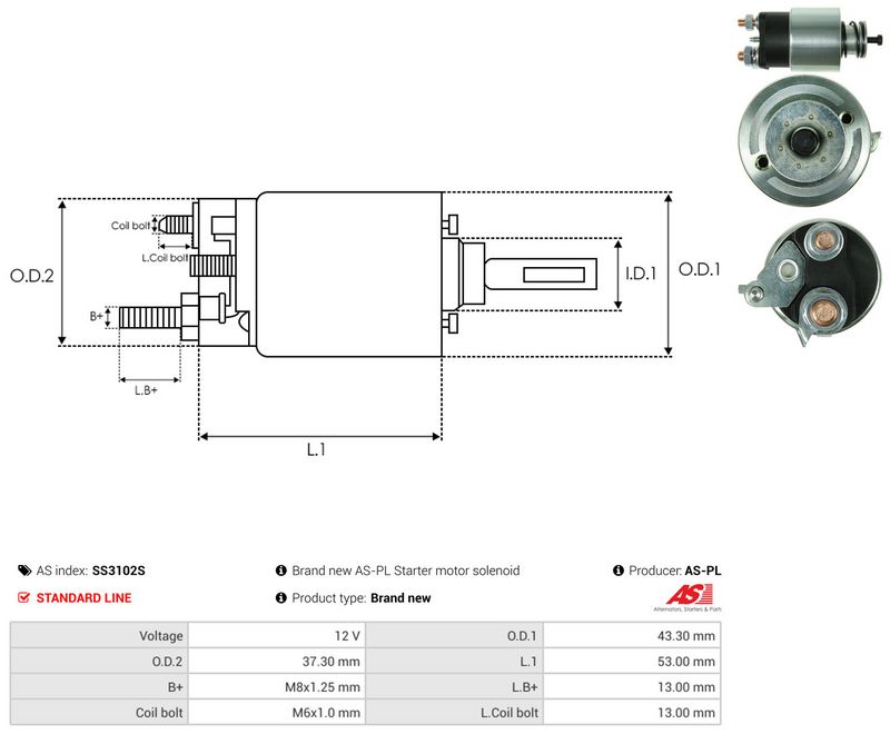 Magnetlülitus, starter, AS-PL SS3102S