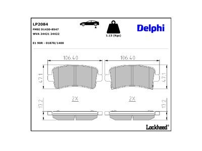 DELPHI LP2084 Brake Pad Set, disc brake