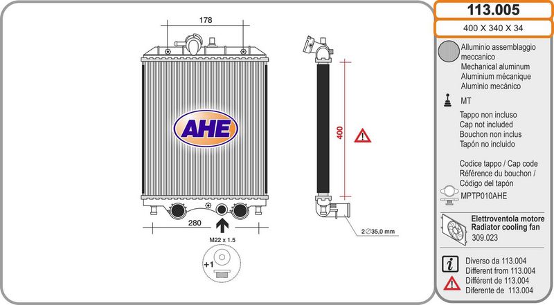 AHE 113.005 - Aušinimo radiatorius