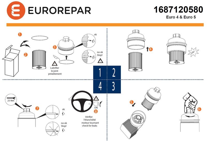 EUROREPAR CITROEN фільтр мастила 1,6HDI JUMPY, BERLINGO B9