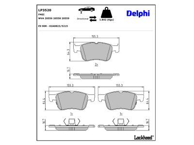 DELPHI LP3520 Brake Pad Set, disc brake
