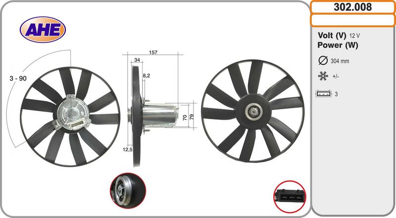 AHE 302.008 - Fan, engine cooling