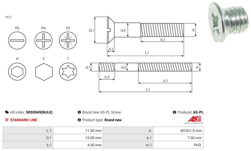 AS-PL SRS5049(BULK) Repair Set, alternator