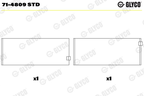 Пара вкладышей шатунна 714809STD