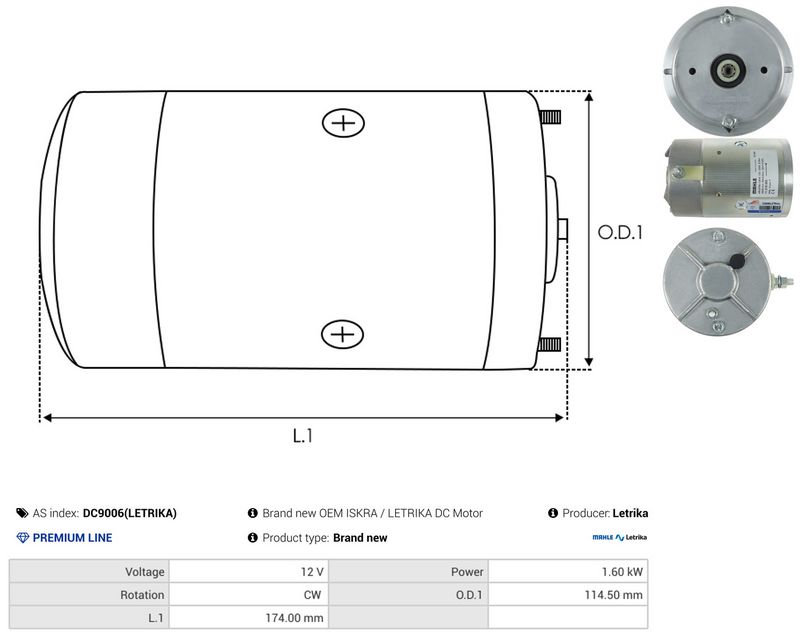 AS-PL DC9006(LETRIKA) Electric Motor