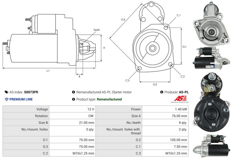 AS-PL S0073PR Starter