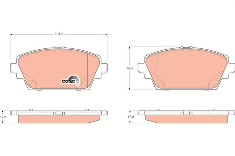 set placute frana,frana disc GDB3227 TRW