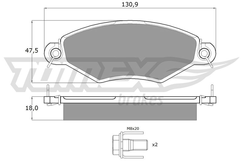 TOMEX Brakes fékbetétkészlet, tárcsafék TX 12-15